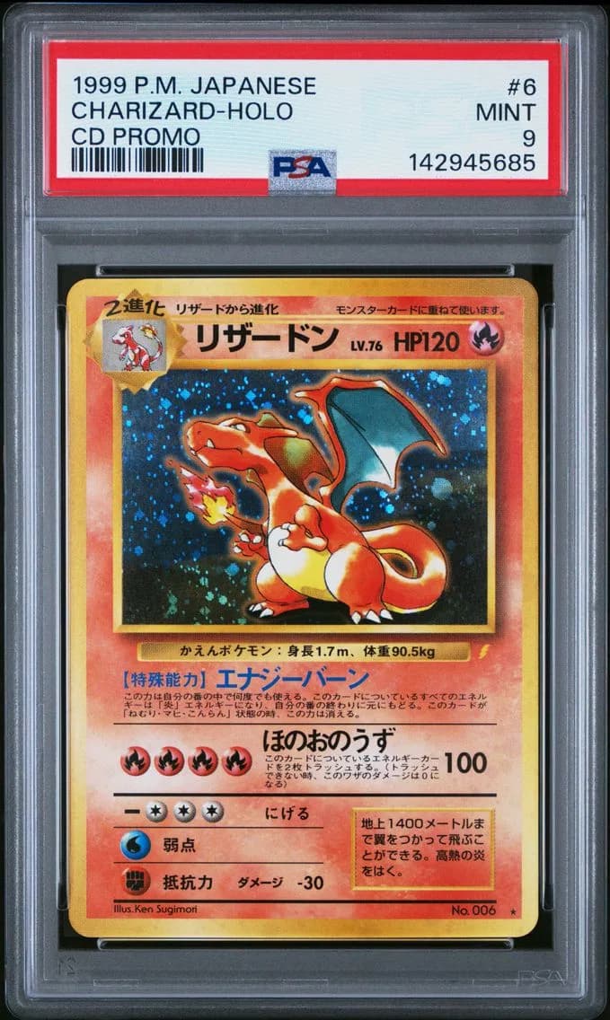 Charizard-Holo, PSA 9