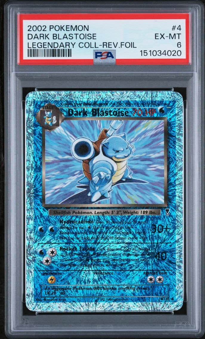 Dark Blastoise-Reverse Foil, PSA 6