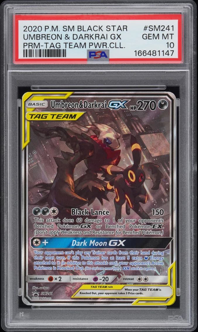 Umbreon & Darkrai GX, PSA 10