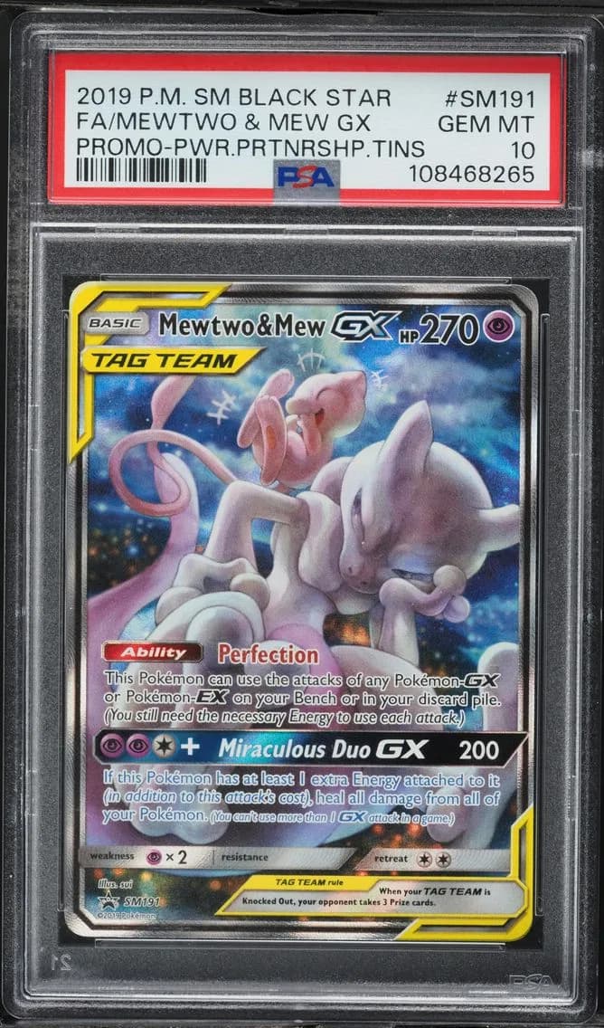 Full Art/Mewtwo & Mew GX, PSA 10