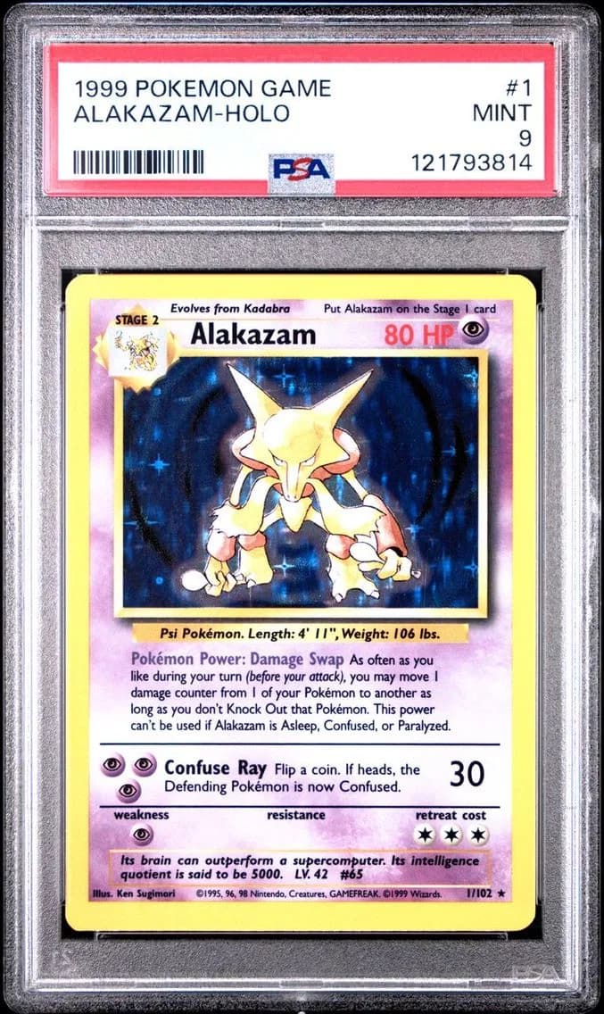 ALAKAZAM-HOLO, PSA 9