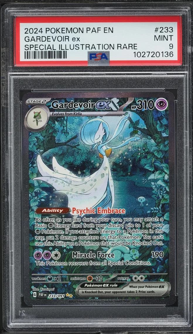 SCARLET & VIOLET PALDEAN FATES SIR GARDEVOIR EX, PSA 9