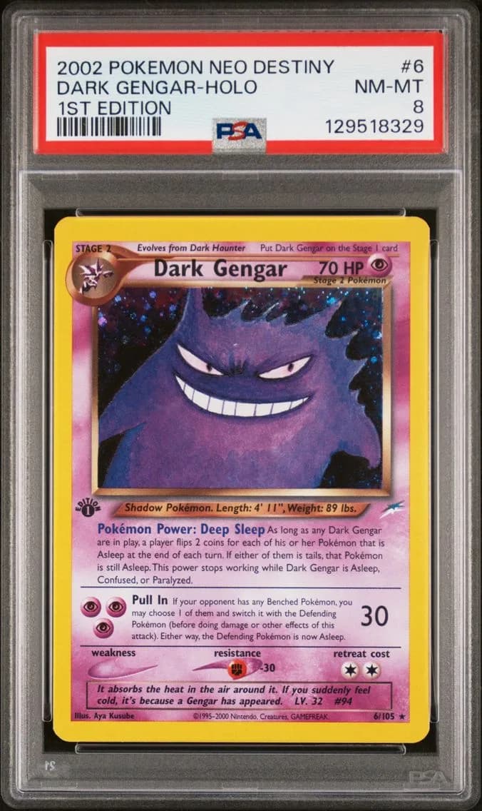 Dark Gengar-Holo 1st Edition, PSA 8