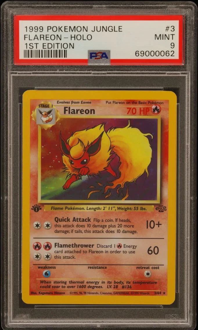 Flareon-Holo 1st Edition, PSA 9
