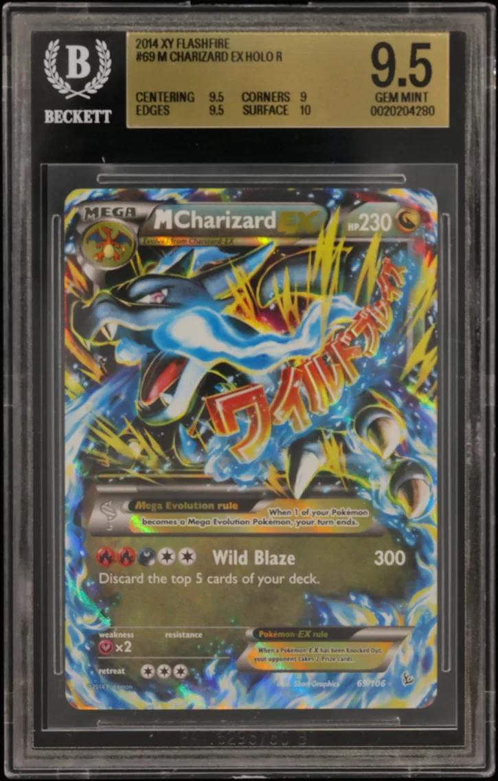M Charizard EX HOLO R BGS 9.5 XY Flashfire, BGS 9.5