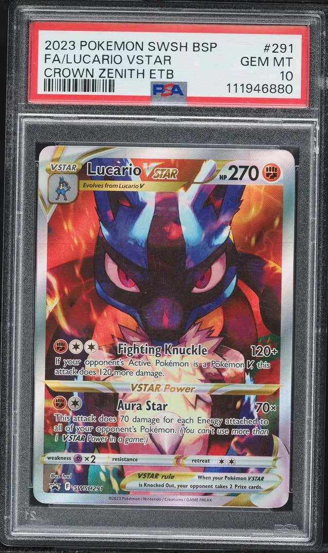 Full Art/Lucario Vstar, PSA 10