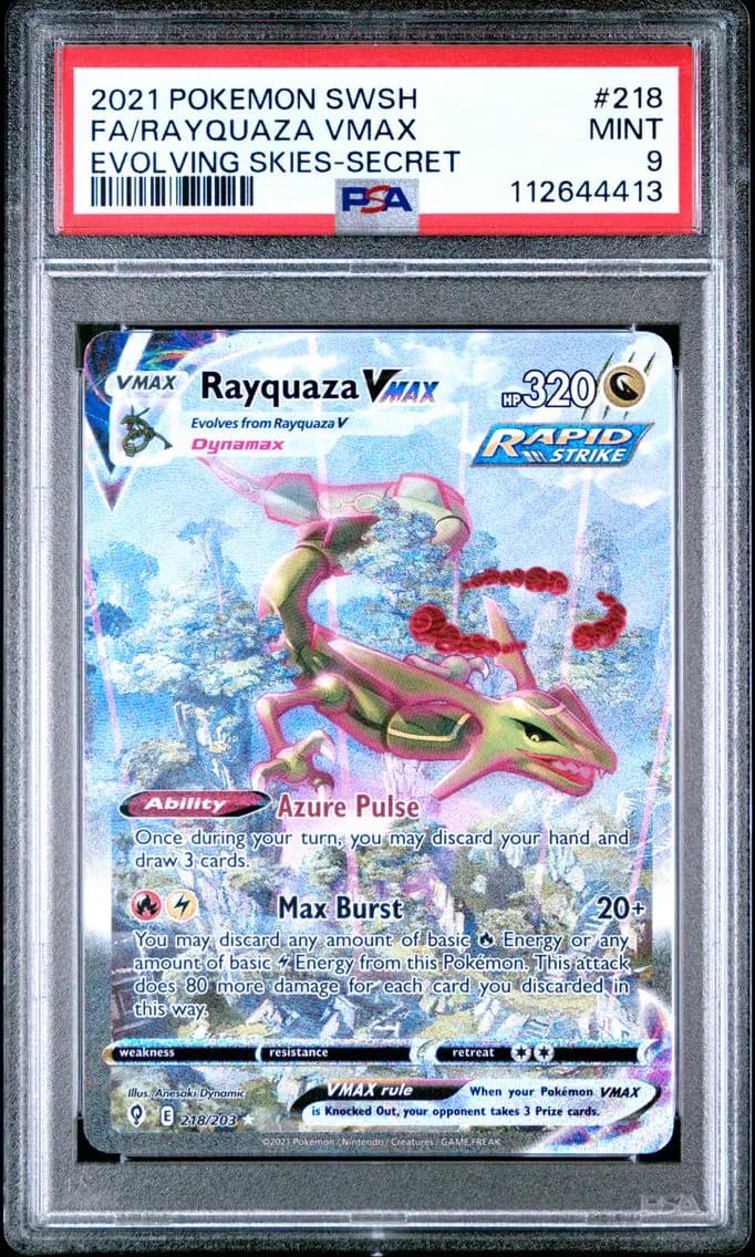 Full Art/Rayquaza Vmax, PSA 9