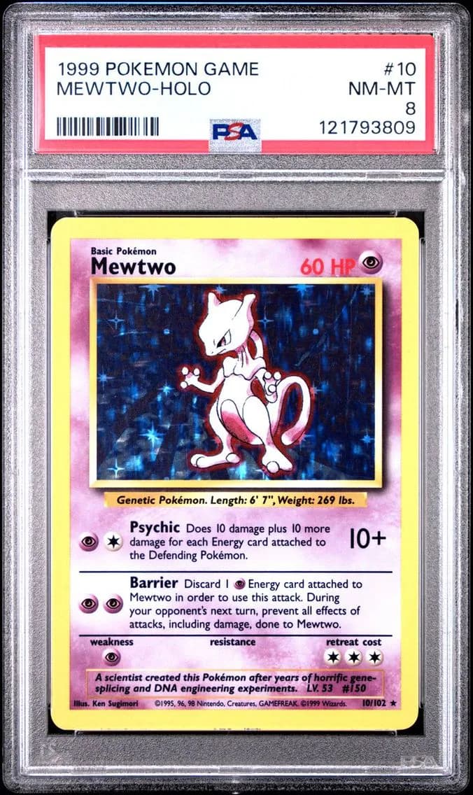 MEWTWO-HOLO, PSA 8