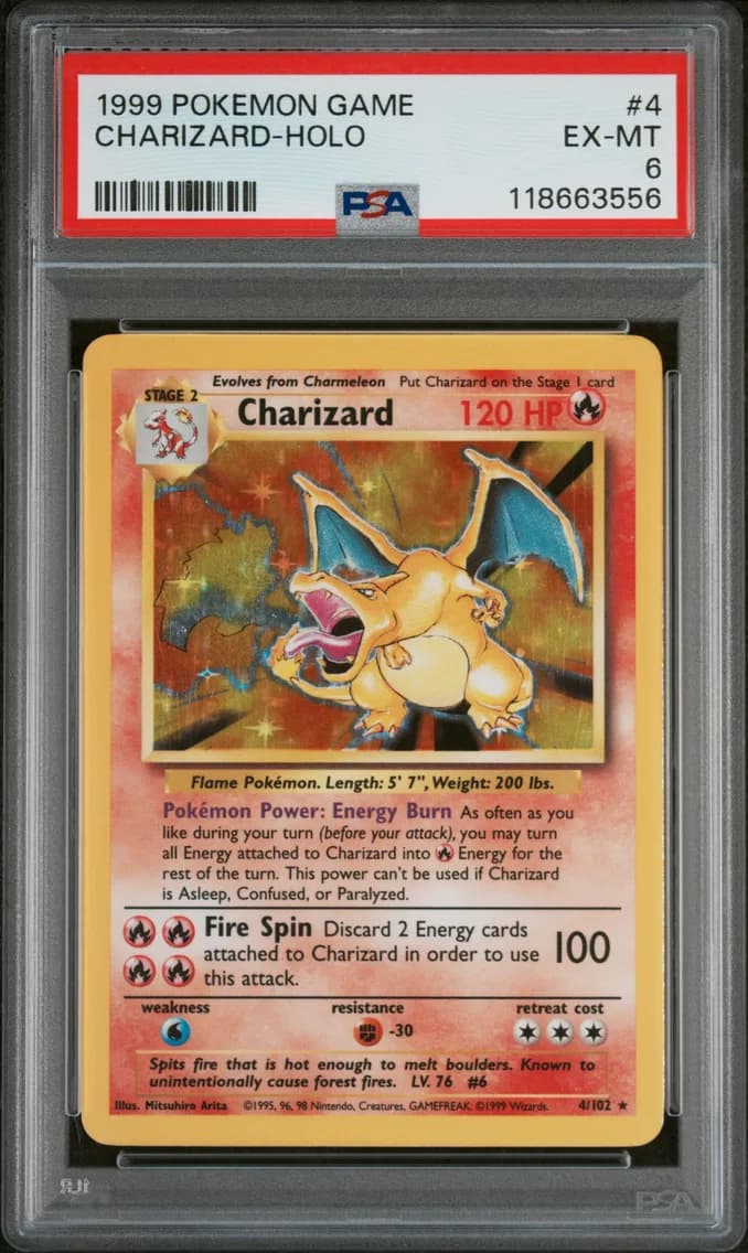 Charizard-Holo, PSA 6
