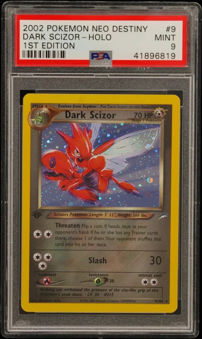 Dark Scizor-Holo 1st Edition, PSA 9