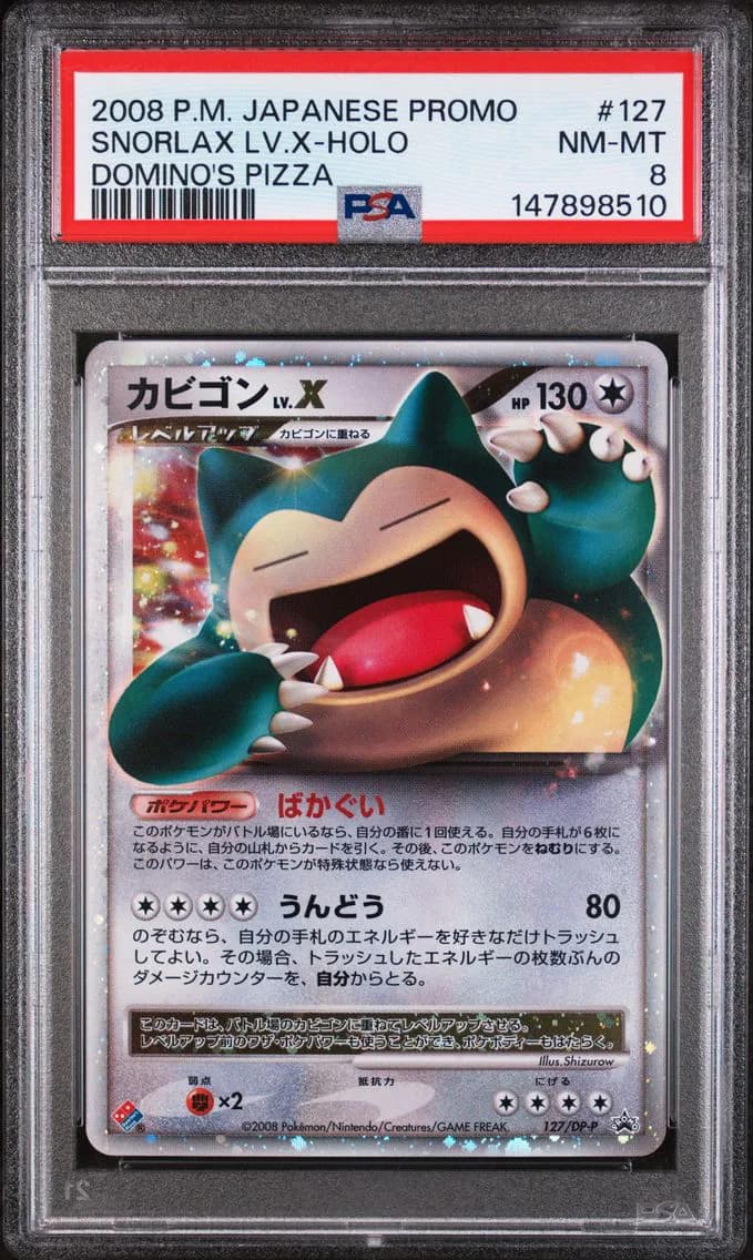 Snorlax LV.X-Holo, PSA 8