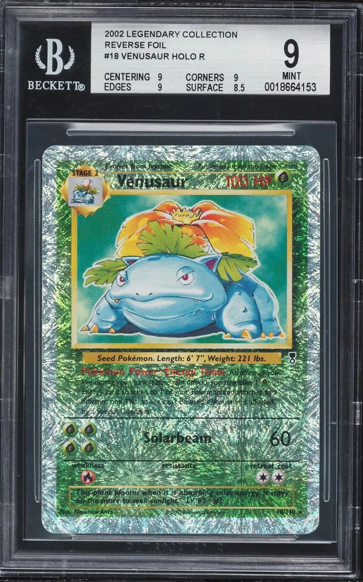 Venusaur-Reverse Foil BGS 9 Legendary Collection Pokemon, BGS 9