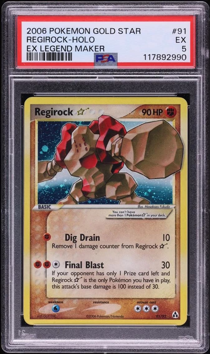 Regirock Gold Star, PSA 5