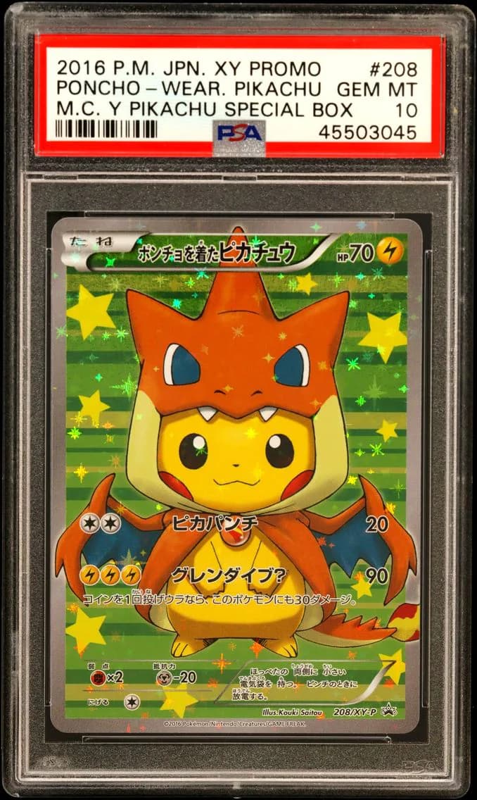 Poncho-Wearing Pikachu, PSA 10