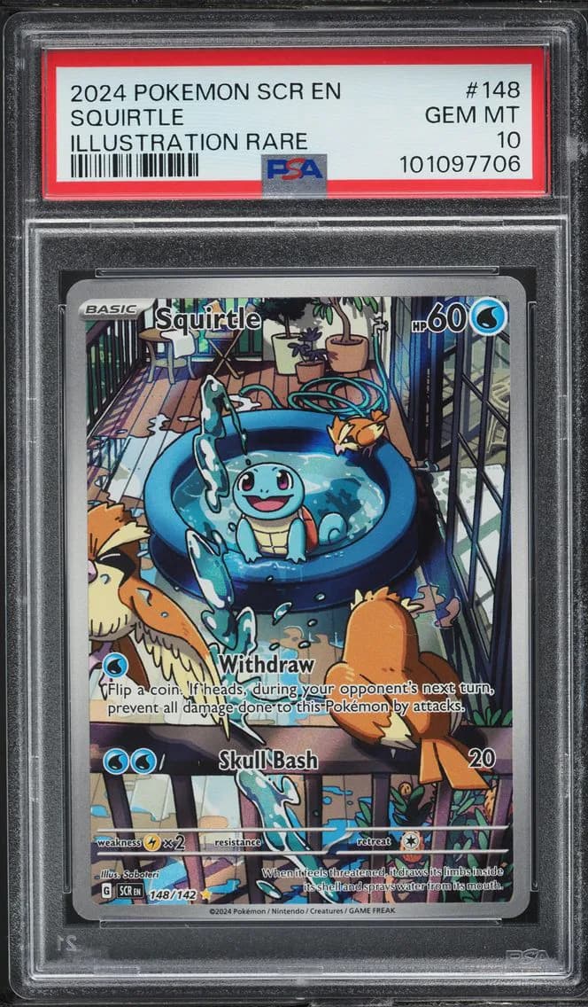 SCARLET & VIOLET STELLAR CROWN IR SQUIRTLE, PSA 10