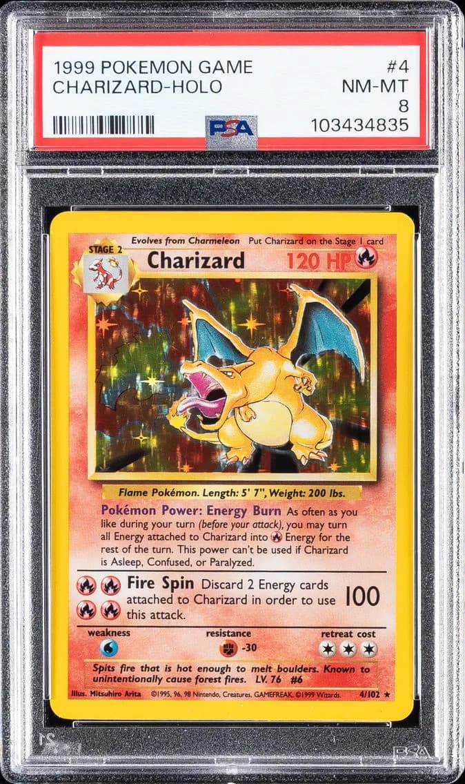 CHARIZARD-HOLO, PSA 8