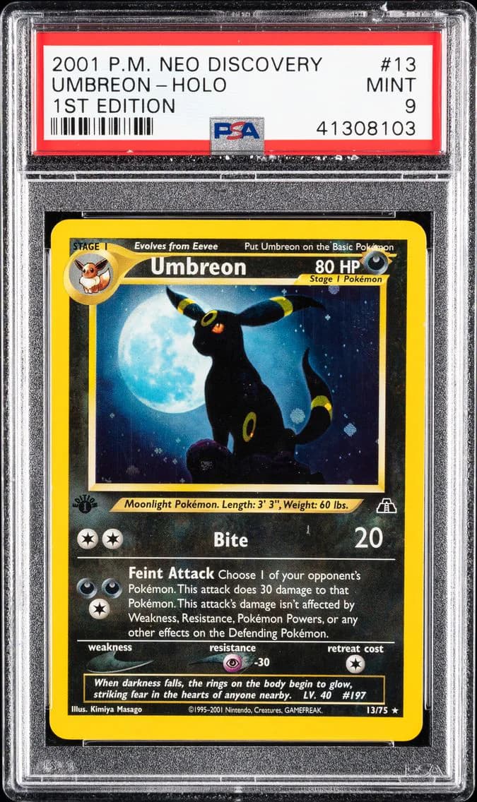 Umbreon-Holo 1st Edition, PSA 9