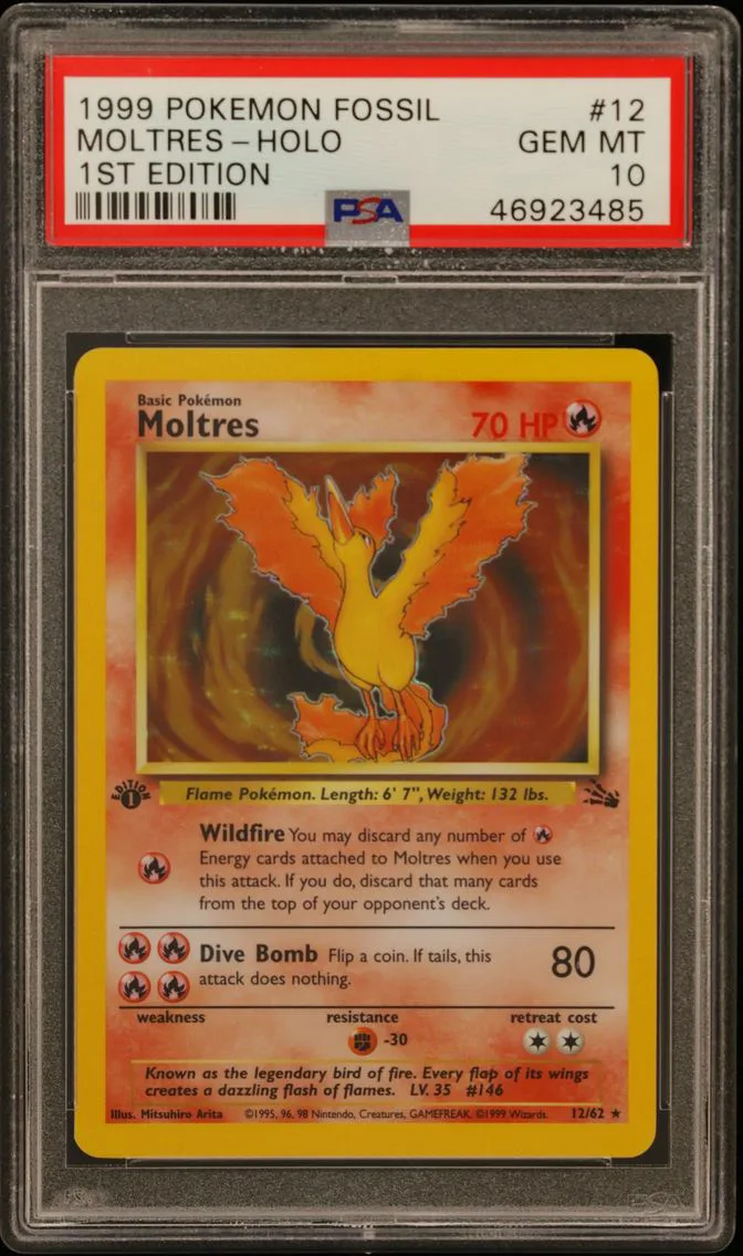 Moltres-Holo 1st Edition, PSA 10