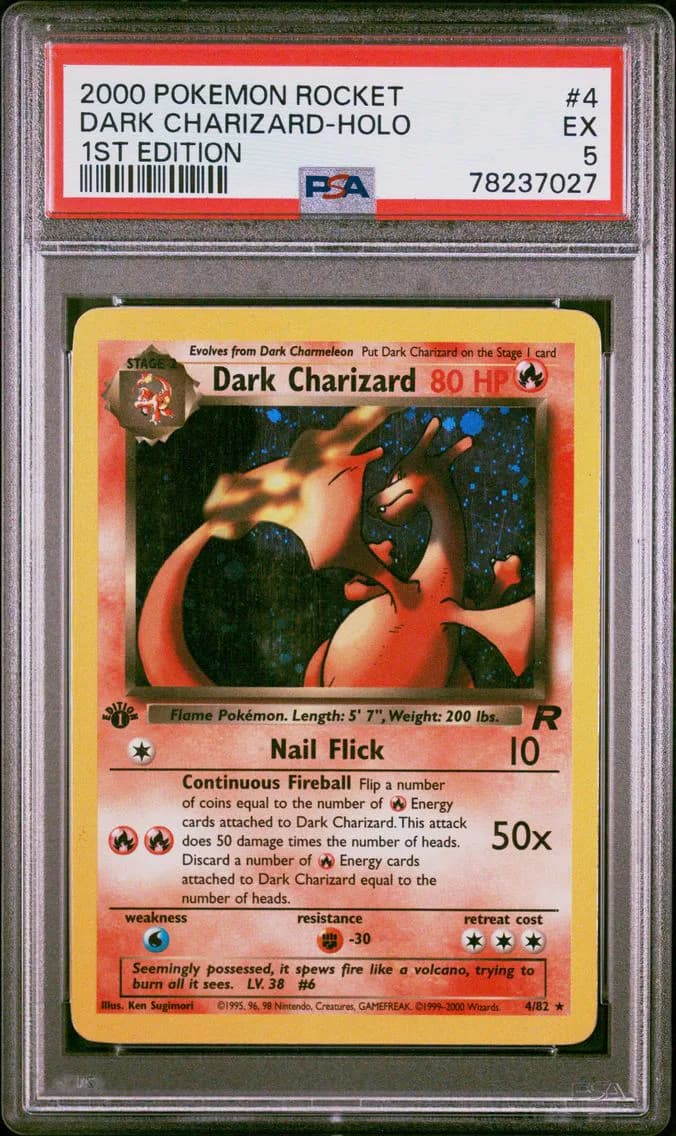 Dark Charizard-Holo 1st Edition, PSA 5