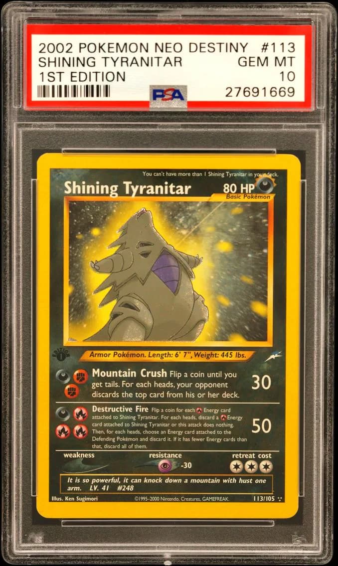 Shining Tyranitar 1st Edition, PSA 10