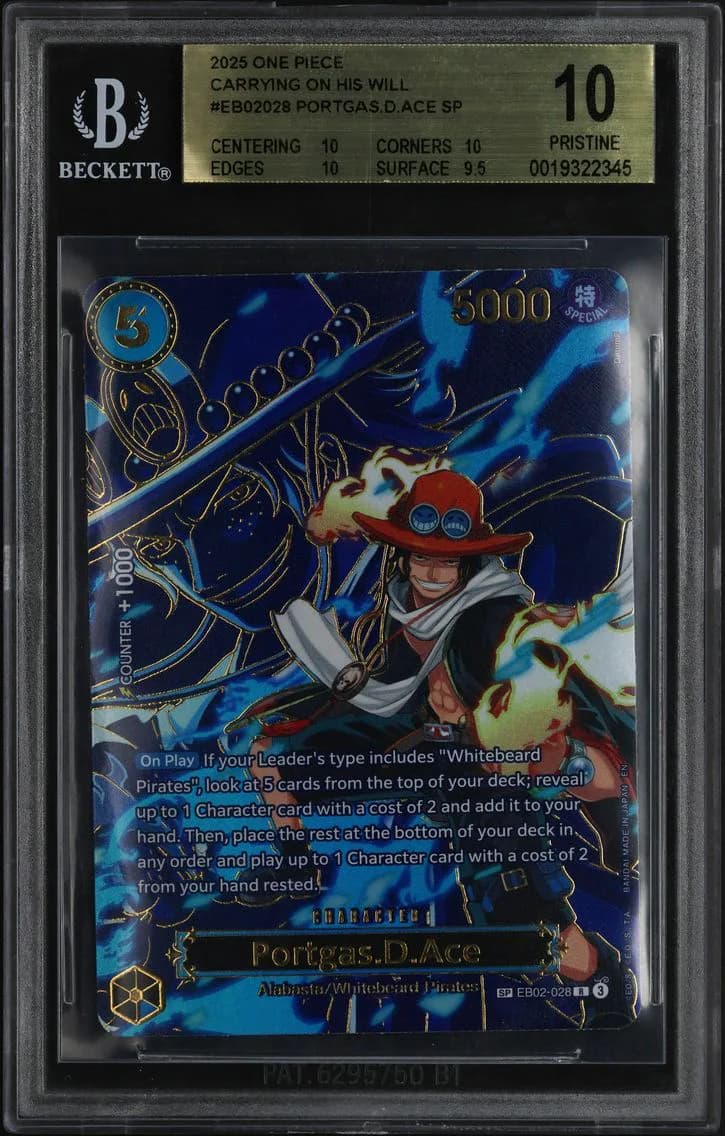 Portgas D Ace BGS 10 One Piece, BGS Pristine 10