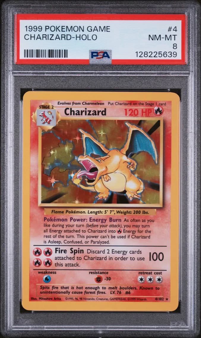 Charizard-Holo, PSA 8