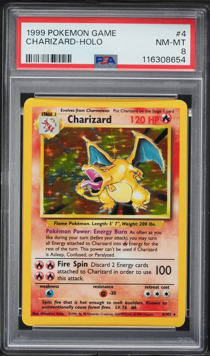 Charizard-Holo, PSA 8