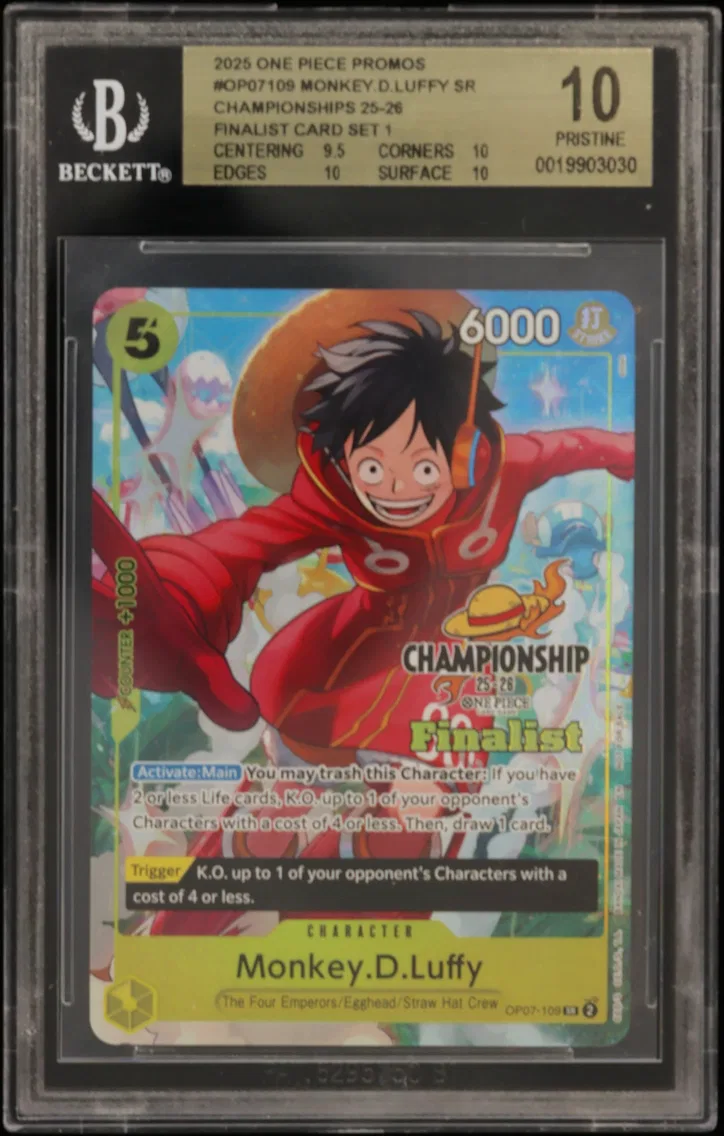 Monkey.D.Luffy SR/(Championships 25-26 Finalist Card Set 1) BGS 10 One Piece Card Game Promos, BGS 10