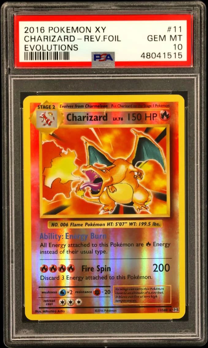 Charizard-Reverse Foil, PSA 10