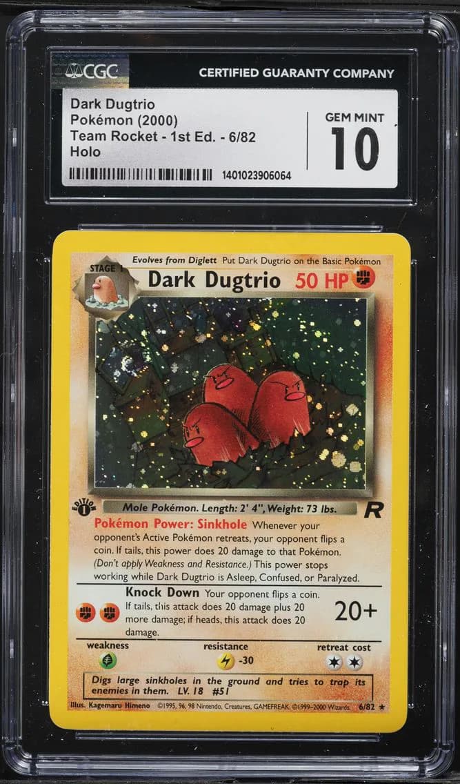 Dark Dugtrio-Holo 1st Edition, CGC 10