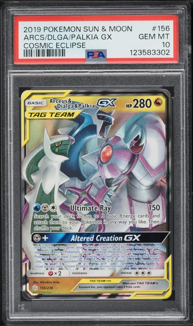 Arceus & Dialga & Palkia GX, PSA 10