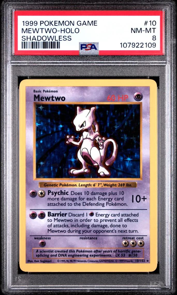 MEWTWO-HOLO, PSA 8