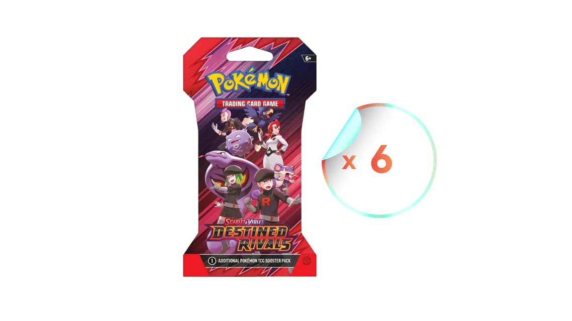 x6 SV10 Destined Rivals Sleeved Booster Pack, 