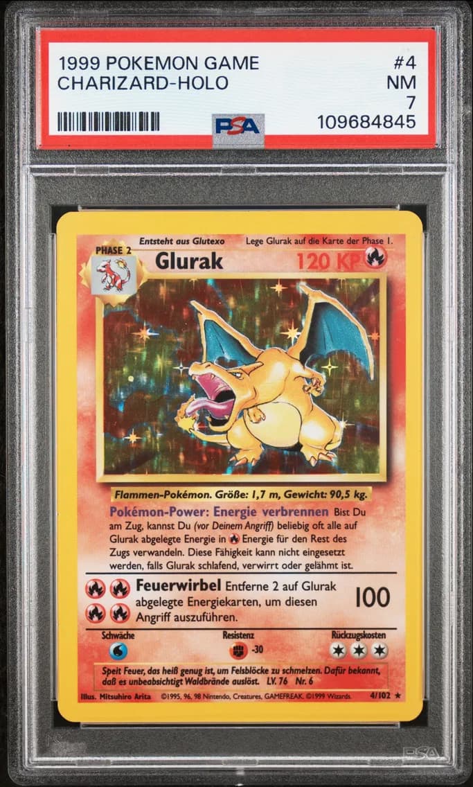 Charizard-Holo, PSA 7