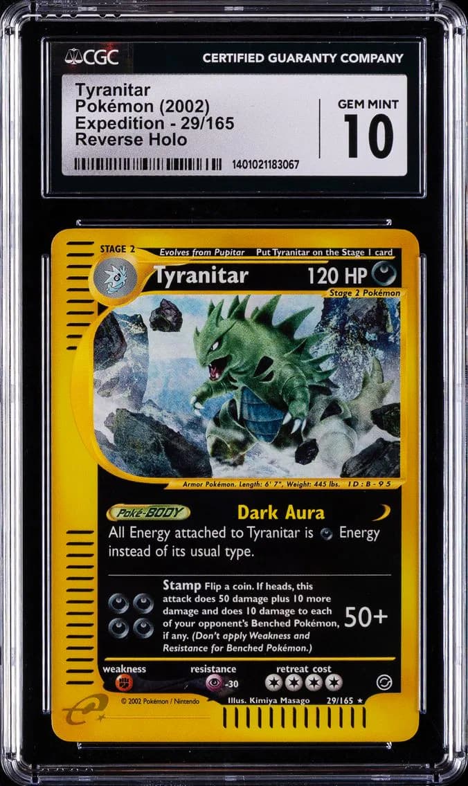 Tyranitar-Reverse Foil, CGC 10