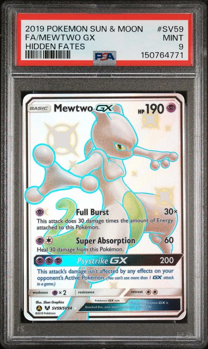 Full Art/Mewtwo GX, PSA 9