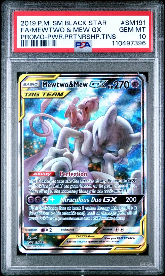 Full Art/Mewtwo & Mew GX, PSA 10