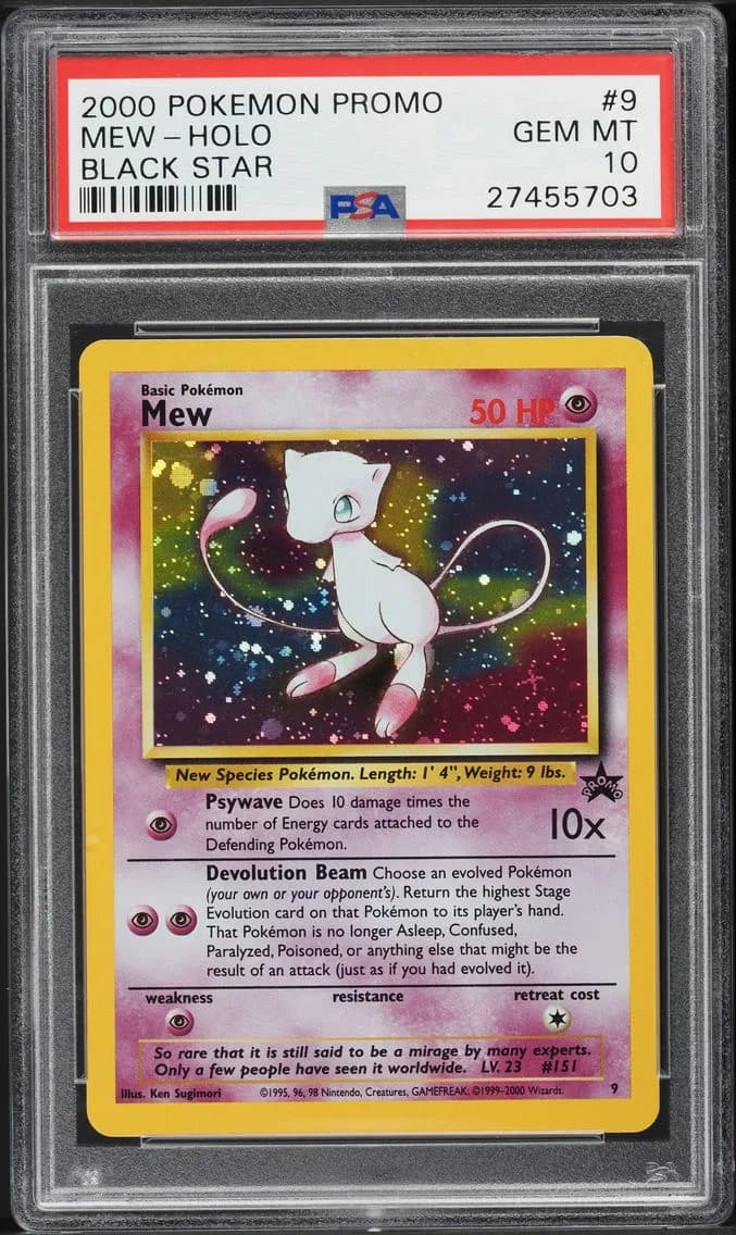 LEAGUE BLACK STAR PROMO HOLO MEW, PSA 10
