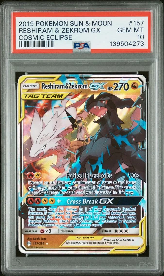 Reshiram & Zekrom GX, PSA 10