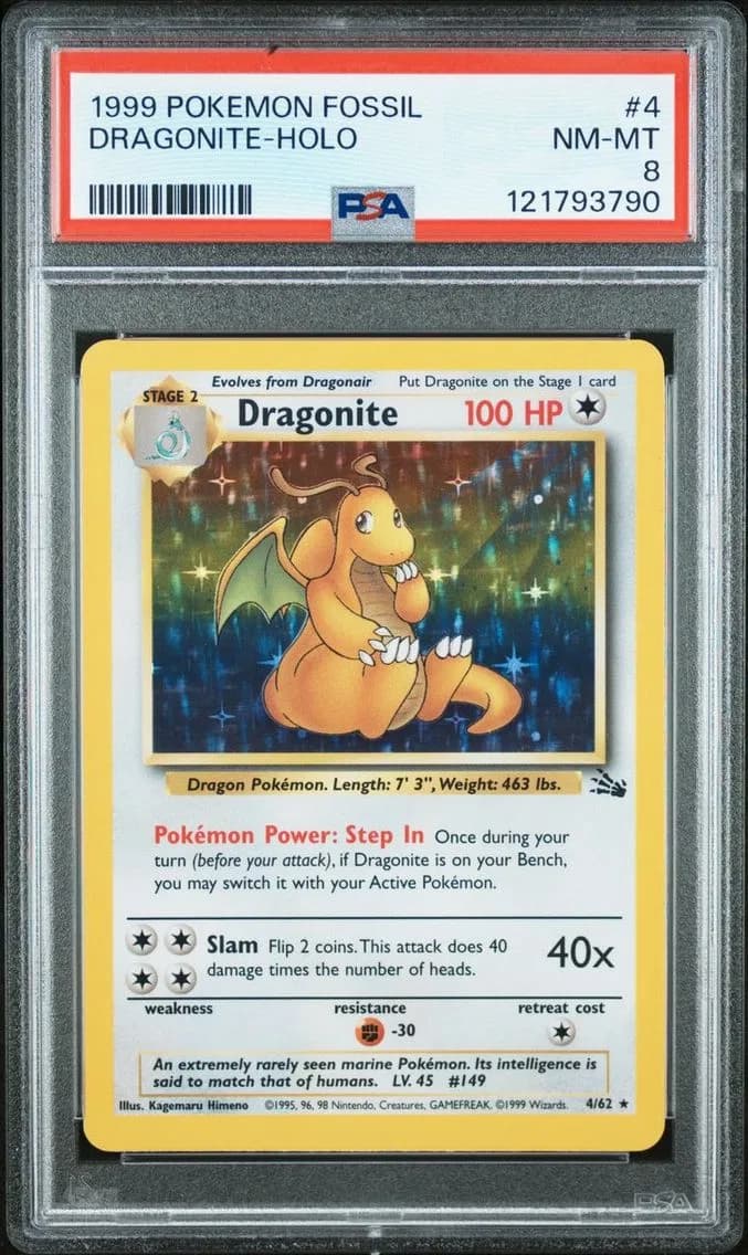 DRAGONITE-HOLO, PSA 8
