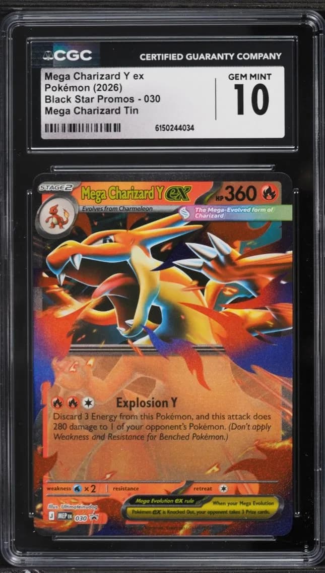 Pokemon Mega Evolution Black Star Promo Tin Mega Charizard Y EX #30, CGC 10