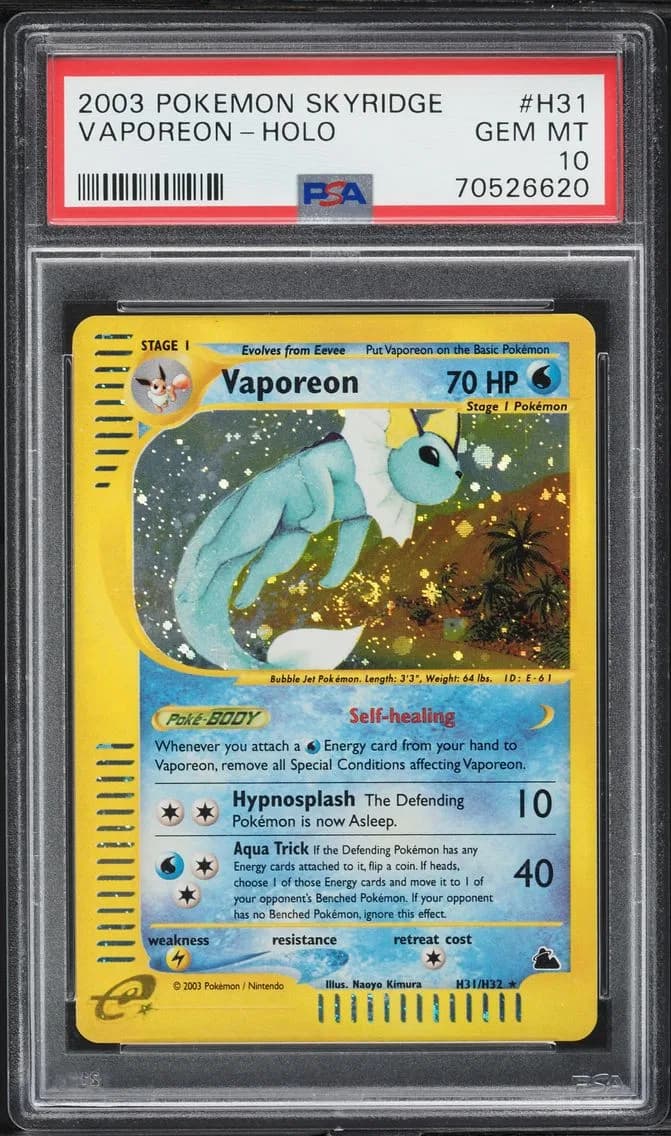 Vaporeon-Holo, PSA 10