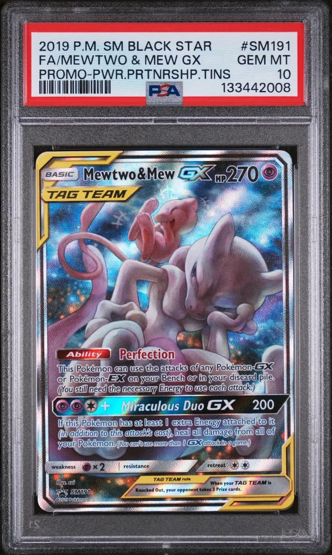 Full Art/Mewtwo & Mew GX, PSA 10