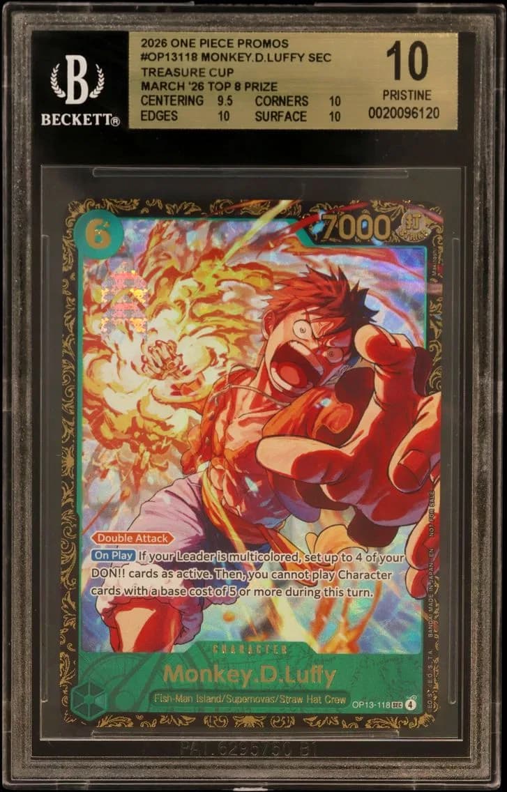 Monkey.D.Luffy SEC/(Treasure Cup March '26 Top 8 Prize) BGS 10 One Piece Card Game Promos, BGS 10