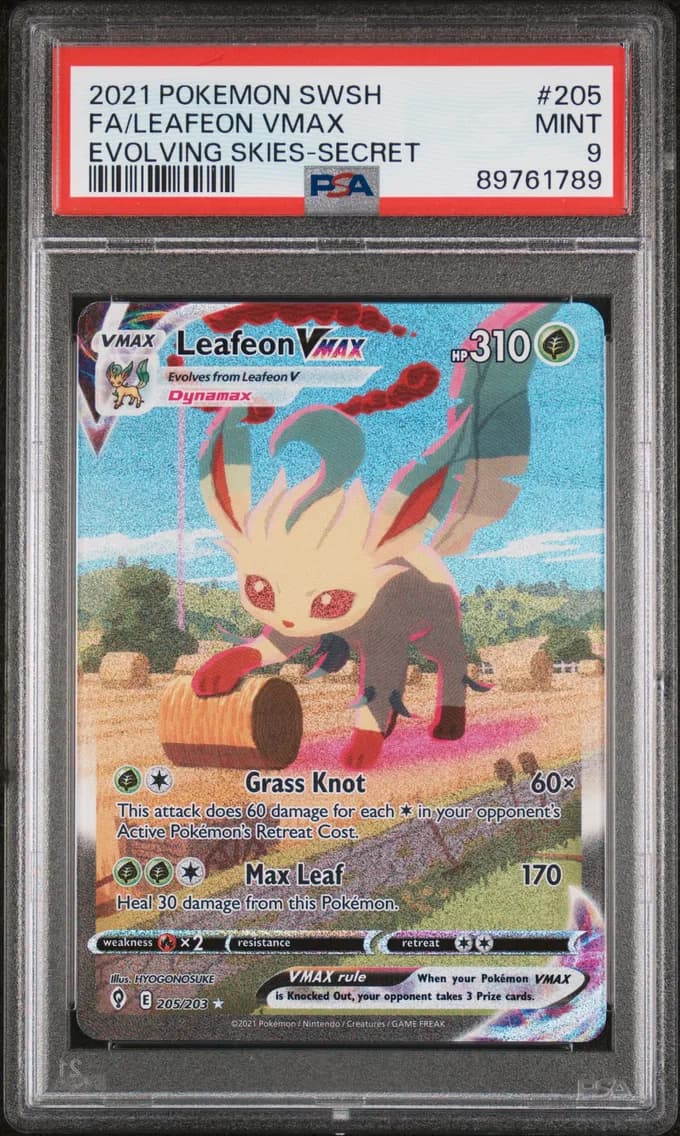 Full Art/Leafeon Vmax, PSA 9
