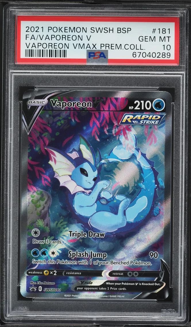 Full Art/Vaporeon V, PSA 10