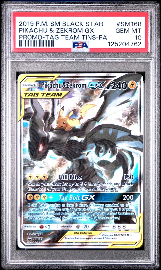 Full Art/Pikachu & Zekrom GX, PSA 10