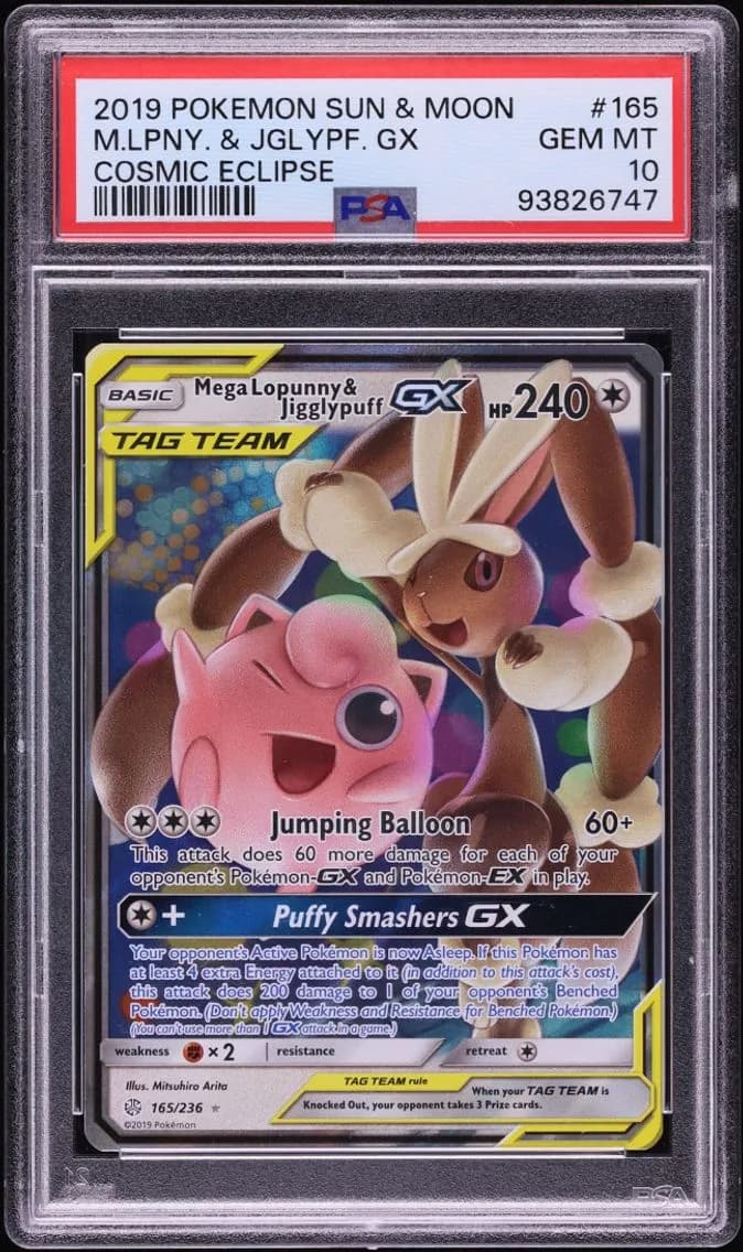 Mega Lopunny & Jigglypuff GX, PSA 10