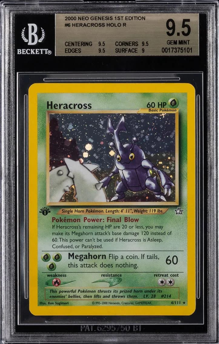 Heracross BGS 9.5 Pokemon Neo Genesis | 1st Edition - Holo Rare, BGS 9.5