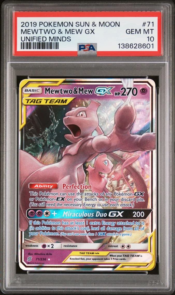 Mewtwo & Mew GX, PSA 10